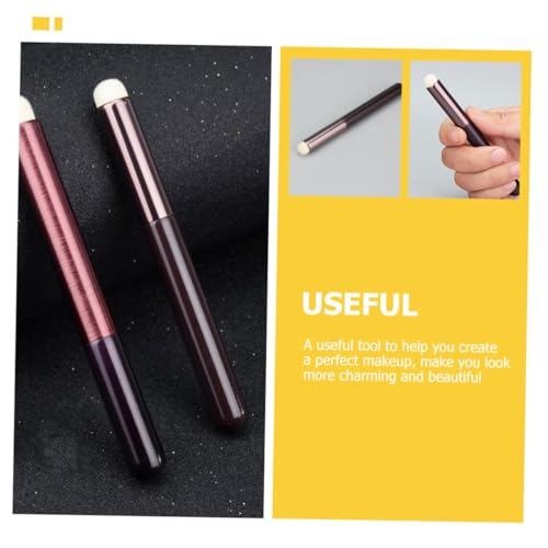 3 Piece Wooden Handle Makeup Brush Set Concealer Lip Eyeliner Short Hair Travel Wand - Image 2