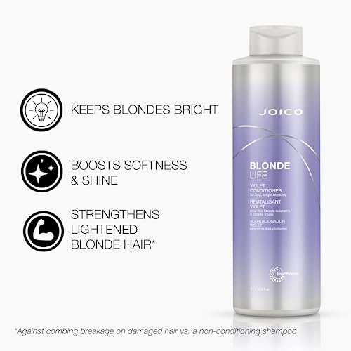 Joico Blonde Life Violet Conditioner | For Cool & Bright Blonde Hair | Neutralize Brassy Tones | Banish Yellow Tones | Boost Shine | Sulfate Free | With Monoi & Tamanu Oil - Image 2