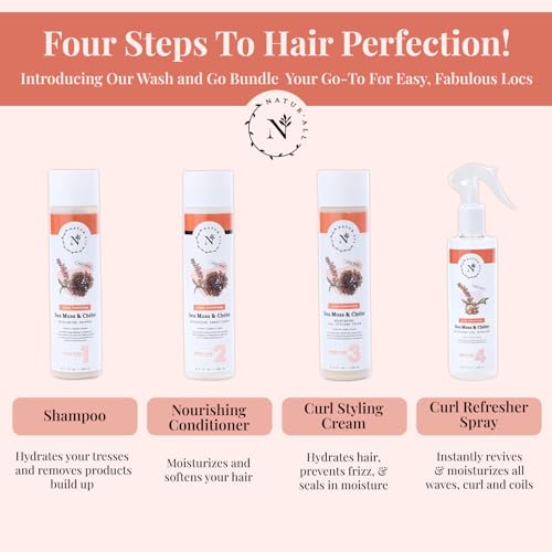 NaturAll Sea Moss & Chebe Curl Cream - Sulfate-Free 3 in 1 Curl Defining Cream Enhances Curl Shape, Hydrates Hair & Reduces Frizz – Curl Activator Cream to Define All Curl Types & Textures (8.5 Oz) - Image 5