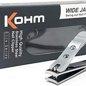 WHS-440L Heavy Duty, Curved Blade, Wide Jaw Toenail Clippers for Thick Nails, Large Nail Clippers for Men, Seniors, Women, Nail Clipper with File