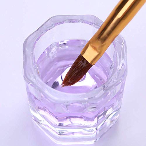 2 Pack Clear Glass Dish Cups for Acrylic Liquid and Powder Nail Art - Image 3