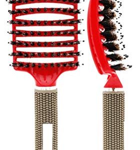 Le Angelique Neon Pink Detangling Paddle Brush for All Hair Types Cute Design