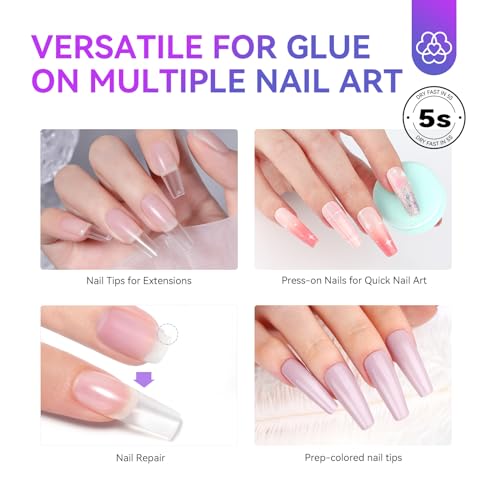 Saviland 10ml Fast Drying Brush-On Nail Glue for Press Ons and Acrylics - Image 7