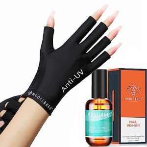 modelones UV Gloves and Nail Primer for Gel Nail Primer for Nails 15ml Gel Polish Primer No Lift Acid Free Fast Air Dry Nail Prep Nail Bonder