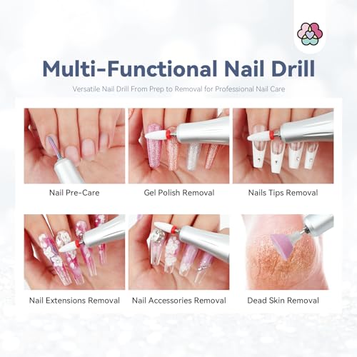 SAVILAND Professionl Nail Drill Kit: Diamond Shiny | 35000RPM Electric Nail Drill Machine | Nail Drill Kit Professional Drill Bits Drill Nail File Buffer Dust Brush Expert Salon Use Manicure Pedicure - Image 7