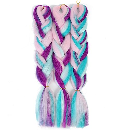 Liang Dian 24 Inch Jumbo Braiding Hair Extensions 3pcs Fiber Mix 4 Tones - Image 6