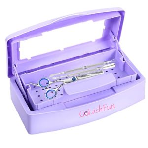 Sterilizer Tray for Nail Tools - Professional Lash Tweezer Extension Sterilizer Box Purple Esthetician Supplies Plastic Sterilizing Tray,Nail Tech Must Haves