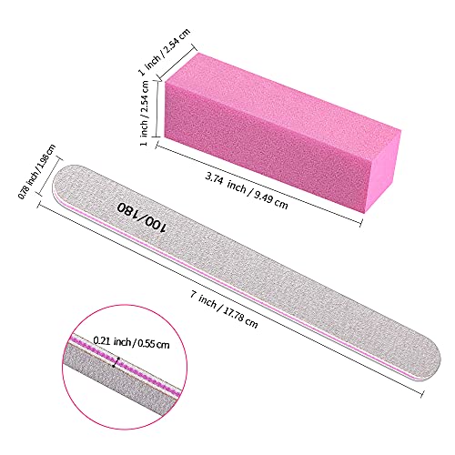 TsMADDTs 12-Piece Professional Nail Files and Buffers Manicure Tool Kit 100/180 Grit - Image 2