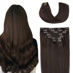 SURNEL 7 Piece Dark Brown 22 Inch 160g Clip-in Hair Extensions for Women