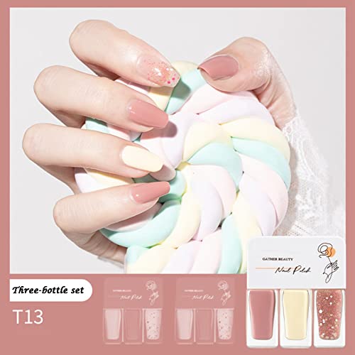 Gel Polish Set Nail Polish No Bake Jelly Gel Polish Nail Art Manicure Salon Home Chip-Resistant Long-lasting Quick Dry Neutral Nude Shinny Nail Gel Polish Nail Glitter My Past Orders - Image 2