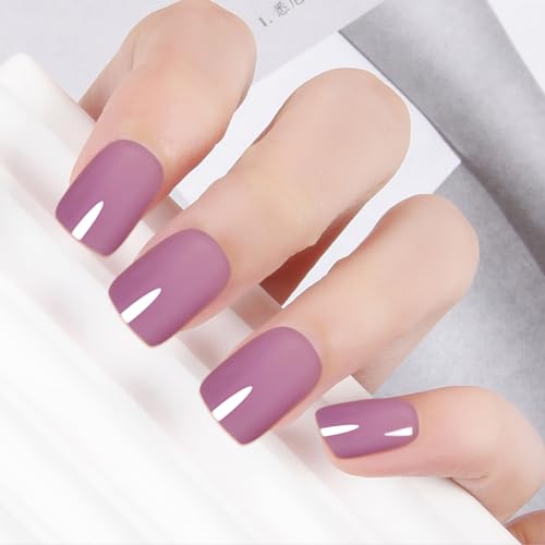 SHANRUN 24 Pcs Short Square Ombre Gel Press on Nails with File and Glue Kit - Image 2