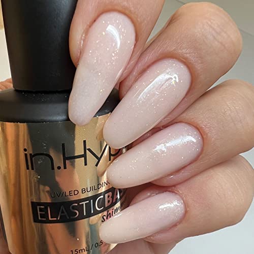 IN.HYPE Golden Sands Rubber Base Gel - Shimmer, Soak Off, UV/LED Curable, 15ml Capacity - Image 3