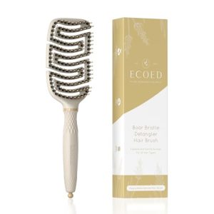 Boar Bristle Detangling brush,Detangling Brush,Detangler Brush for Curly, Thick, and Straight Hair, Dry and Wet Detangling Quisickly Detangles and Smooths hair,Hair Brush for Women and Men