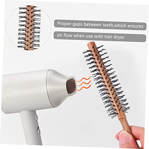 Boar Bristle Round Brush for Short Hair and Beards Ergonomic Handle 4 Inch - Image 6