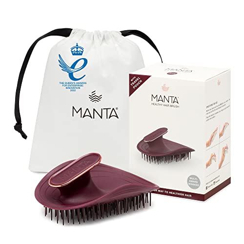 Flexible Detangling Hair Brush for Gentle Hair Care and Scalp Massage - Burgundy-Rose, Medium Size