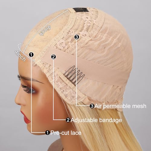 Arabella 613 Bob Wig Human Hair Ready to Go Glueless Wig 200% Density Straight 613 Bob Wigs Human Hair Pre Plucked with Baby Hair((10inch, 4x4 Glueless Bob)) - Image 6