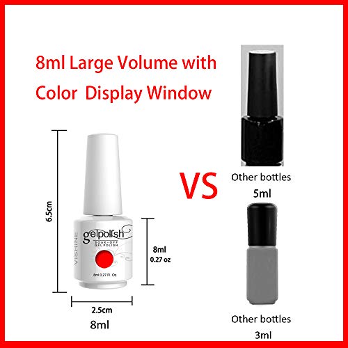 Vishine Gel Nail Polish Set - 22 Classic Color Gel Nail Polish Red White Black 8ml with No Wipe Base and Top Coat,24 PCS Soak Off Gel Nail Starter Gel Nail Kit - Image 5