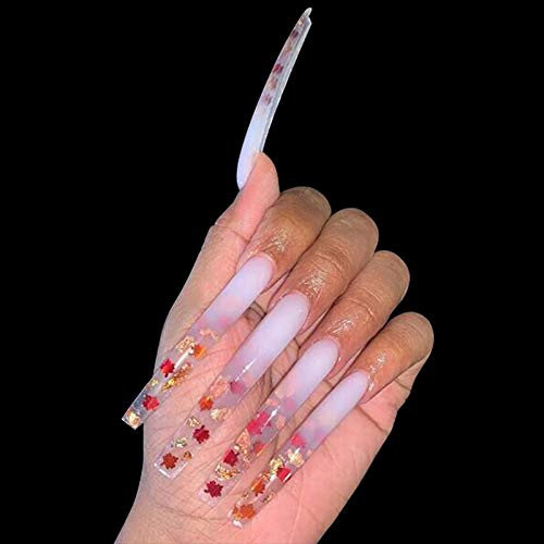 Yimart® 100pcs White/Clear/Natural Extra Long Curve Nail Tip UV Gel French Acrylic False Nail Art Salon long Tips (Natural) - Image 4