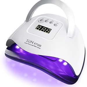 180W UV LED Nail Lamp with 57 Beads, Kisrioa UV Light for Nails Gel Polish, Professional Nail Gel Polish Dryer Curing Lamp Auto Sensor 4 Timer Setting Portable Nail Art Tools for Fingernail Toenail