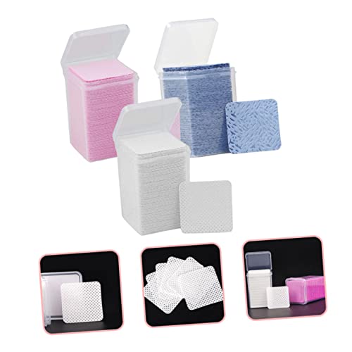 Angoily 3 Eyelash Glue Cleaning Professional Nail Glue Nail Cleaner Eye Lash Extension Cleaner Manicure Remover Wipe Glue for Nail Charms Cleaning Wipe Pad Cotton Wipes Major - Image 4