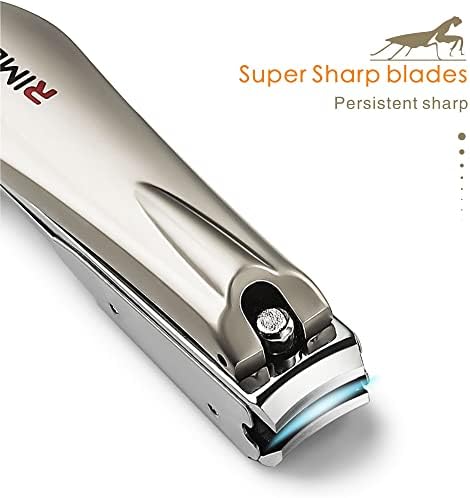 Heavy Duty Nail Clippers for Thick Fingernails Toenails, Professional Nail Cutter with Catcher, Sharp and Durable Nail Care Grooming Kit for Men Women Seniors (Nickel Color) - Image 2