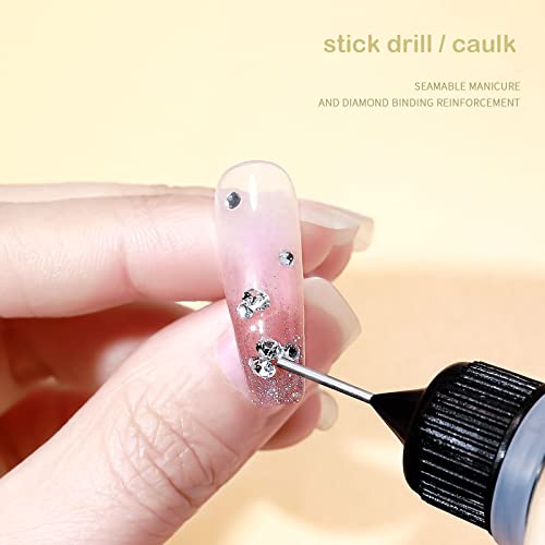 2 Piece Set Nail Rhinestone Gel Glue for Gem and Crystal Decoration Acrylic Nails - Image 4