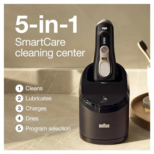 Braun Electric Razor,Waterproof Foil Shaver for Men,Series 9 Pro 9460cc,Wet & Dry Shave,With ProLift Beard Trimmer for Grooming,5-in-1 Cleaning & Charging SmartCare Center Included,Atelier Black - Image 7