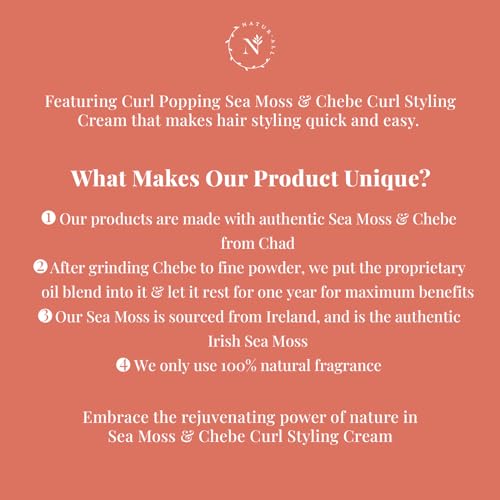 NaturAll Sea Moss & Chebe Curl Cream - Sulfate-Free 3 in 1 Curl Defining Cream Enhances Curl Shape, Hydrates Hair & Reduces Frizz – Curl Activator Cream to Define All Curl Types & Textures (8.5 Oz) - Image 3