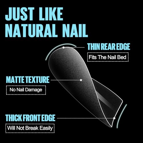 TOMICCA Short Square Nail Tips, 360Pcs Soft Tips, 15 Sizes Double-sided Matte Full Cover Gel False for Extensions and Professional DIY Nail Salon - Image 3