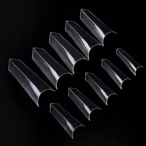 500pcs Fake Nails Tips Clear Triangle Shape French Artificial Acrylic False Nails For Women Nail Salons & DIY Nail Art Manicure Decoration