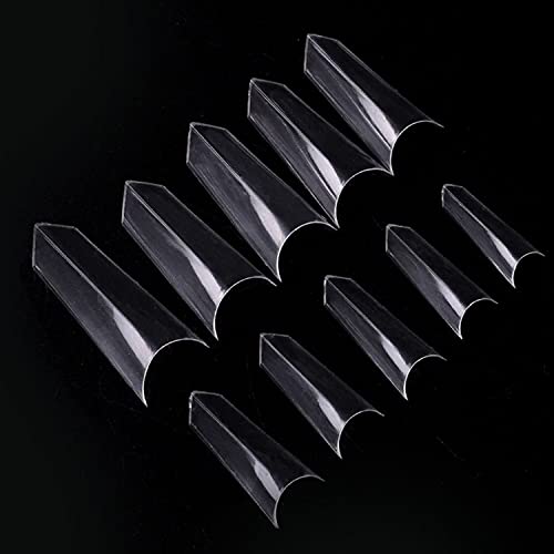 500pcs Fake Nails Tips Clear Triangle Shape French Artificial Acrylic False Nails For Women Nail Salons & DIY Nail Art Manicure Decoration