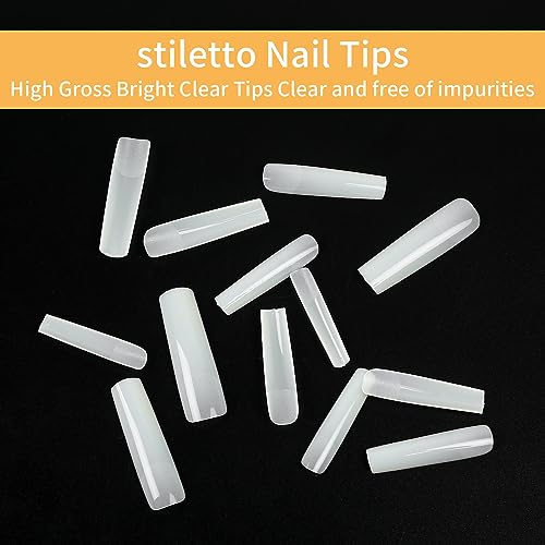 240 Pcs Extra Long Natural Square Nail Tips Full Cover Acrylic Press-On - Image 4