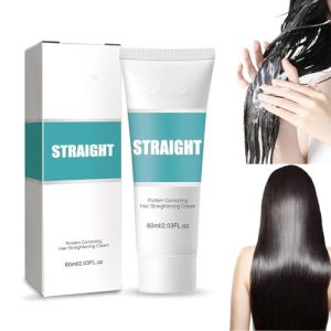 Protein Hair Straightening Cream, 2023 New Protein Correcting Hair Straightening Cream, Nourishing Smoothing Collagen Hair Straightener Cream, Curly Hair Straightening Cream for All Hair Types