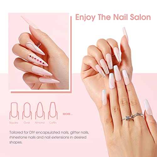ROSALIND Pink Poly Nail Gel, 60ml Soft Pink Poly Extension Gel for Nail Natural Builder Nail Gel Pink Color, Light Pink Poly Extension Nail Decoration Long-Lasting Poly Nail Enhancement Gel - Image 6