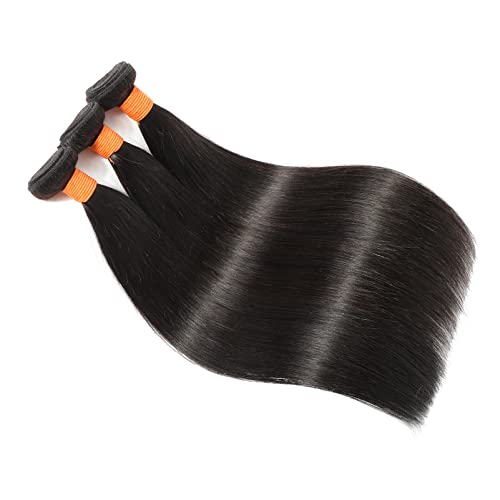 Straight Bundles Human Hair 20 22 24 Inch 3 Bundles 100% Unprocessed Brazilian Virgin Human Hair Bundles Straight Weave Bundles Natural Color - Image 2