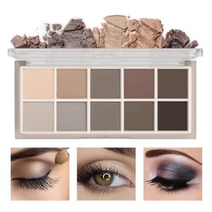10 Colors Nude Eyeshadow Palette, High Pigment Naturing-Looking Neutral Eyeshadow Palette, Ultra-Blendable,Long Lasting Nude Eyeshadow(Cement Color)