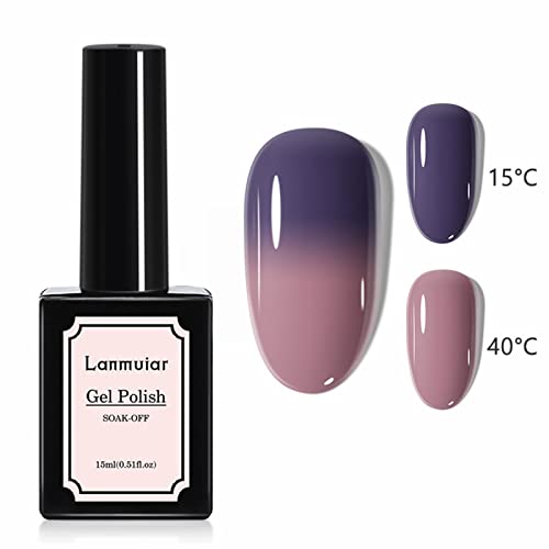 Nail Polish Temperature Change Chip-Resistant Long-lasting Quick Dry Finger Nail Polish Neutral Nude Glitter Colorful Jelly Gel Polish Manicure Nail Art Spring Birthday Gift Clearance Items - Image 2
