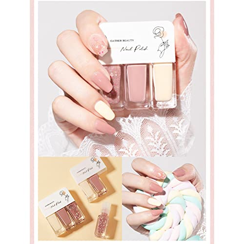 Gel Polish Set Nail Polish No Bake Jelly Gel Polish Nail Art Manicure Salon Home Chip-Resistant Long-lasting Quick Dry Neutral Nude Shinny Nail Gel Polish Nail Glitter My Past Orders - Image 4
