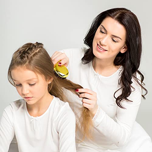 Mini Gold Paddle Hair Brush with Boar Bristle for All Hair Types Travel Size - Image 4
