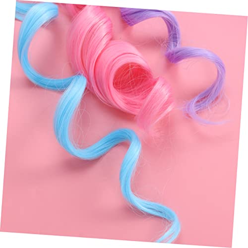 24 Pcs Women Colored Wigs Rainbow Wigs Multi-colors Highlights Clip Straight Highlight Hairpieces Wigs Colored Curly Human Hair Wig Women's Wigs One Piece Miss Hair Extensions - Image 8