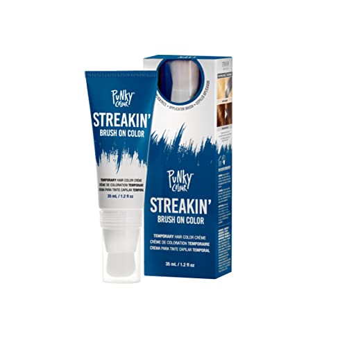 Punky Colour Streakin' Brush on Color Navy, Temporary Hair Color Creme, Instant, DIY Hairstyle, Vibrant, Soft Hold, Men Women Kids, Easy-Squeeze Tube, 1.2 fl oz - Image 2