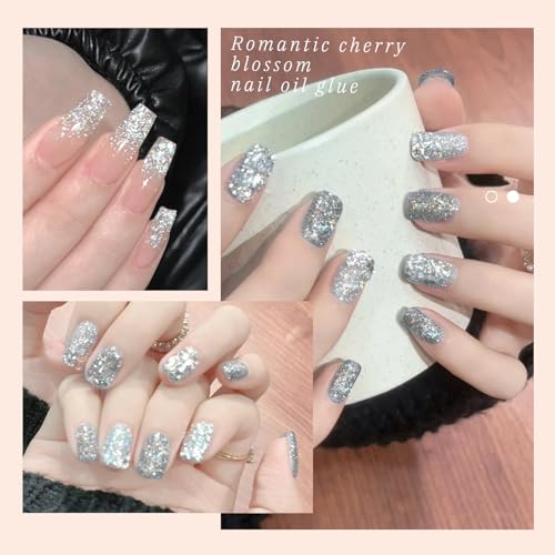 15ml Glitter Silver Gel Nail Polish, Sparkle Silver Holographic Sequins Glitter Gel Polish, High Shine Long Lasting Glossy Gel Polish Soak off UV LED Nail Art Manicure DIY Salon Home#2 - Image 7