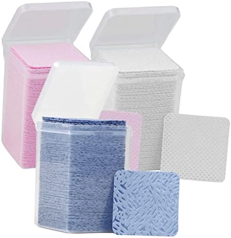 FRCOLOR 5pcs 3 Eyelash Glue Cleaning Non-Woven Fabric Lash Glue Wipes Nail Polish Remover lint Free Wipes Nails Glue Nail molding Gel Glue Bottle Cleaning Pad Cotton Supplies Make up - Image 9