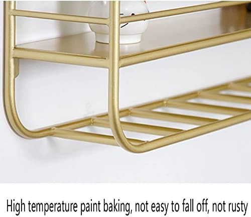 Gold Wall Mounted Nail Polish Rack Organizer 80x17x80cm for Home Spa - Image 4