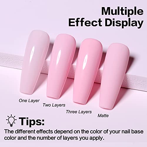 AIMEILI Hema Free Milky Pink Gel Nail Polish Soak Off Pink Nail Gel Polish Varnish Nail Art Color -485 10ml - Image 3