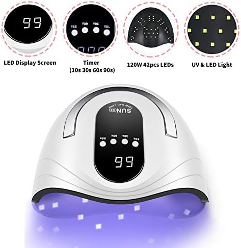 120W UV Gel Nail Lamp with 4 Timers and Portable Handle for Fast Curing - Image 3