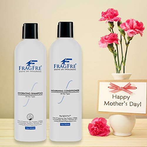 Shampoo and Conditioner 12 oz/ea (2-Pack Gift Set) - Sulfate Free Shampoo and Conditioner - Gluten Free Vegan Shampoo Conditioner - Color Safe Hypoallergenic Parabens Free - Fragrance Free - Image 2