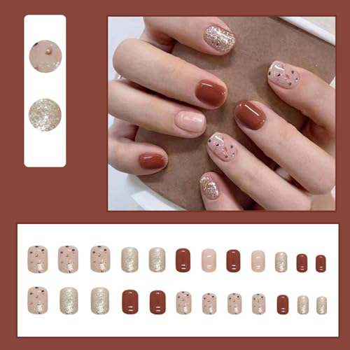 96Pcs Gradient Press on Nails Short Square Fake Nails Pink Ombre with Silver Glitter Design Coffin False Nails Solid Color Full Cover Glue on Nails for Women Girls Nail Decoration(4 Pack) - Image 4
