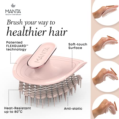Hair Hairbrush - Fully Flexible Hair Brush - Gentle Brush That Helps Prevent Hair Breakage - Scalp Care Massager and Detangler (Pink-Rose) - Image 4