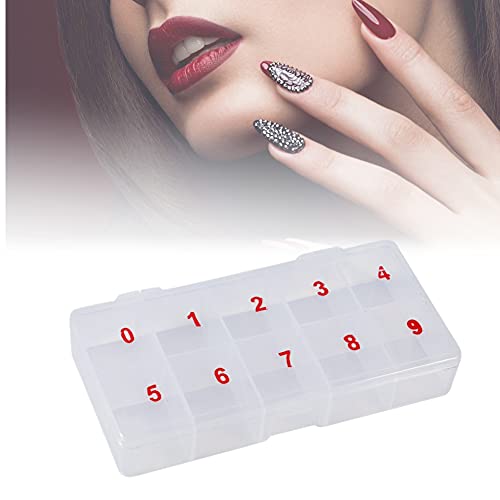 5 Pcs Nail Tip Box Nail Drill Bit Case False Empty Nail Tips Organizer Storage Box False Tips Plastic Half Cover Compartments Acrylic Translucent Art Storage Case Container Nail Box for Salon Home DIY - Image 5